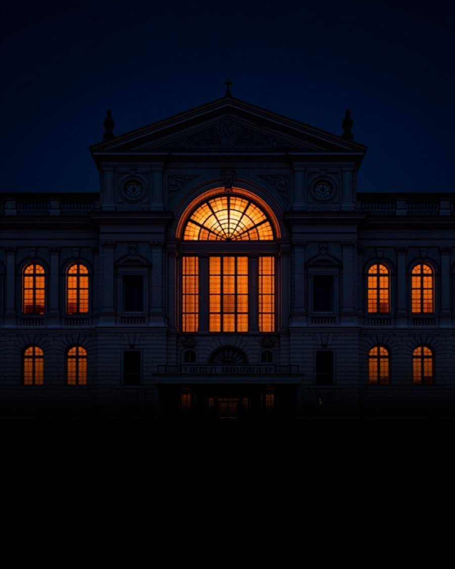 Gare de Lille-Flandres illuminée à la tombée de la nuit